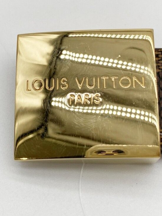 Louis Vuitton Belt Ceinture Carre Ebene Damier Gold
